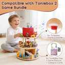 360 Rotating Storage Shelf for Toniebox 1/2, 3-Tier Organizer Holder for 30~40 Tonies Figures, Wooden Magnetic Stand Display for Tonie Box + Characters + Tonieplay Game + Controller