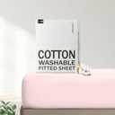 FreshCulture Pure Cotton Fitted Sheets Queen Size, 300 Thread Count Percale Sheets for Queen Size Bed, Soft & Breathable Cotton Sheets, Luxury Fitted Sheets Only (Queen,Pink)