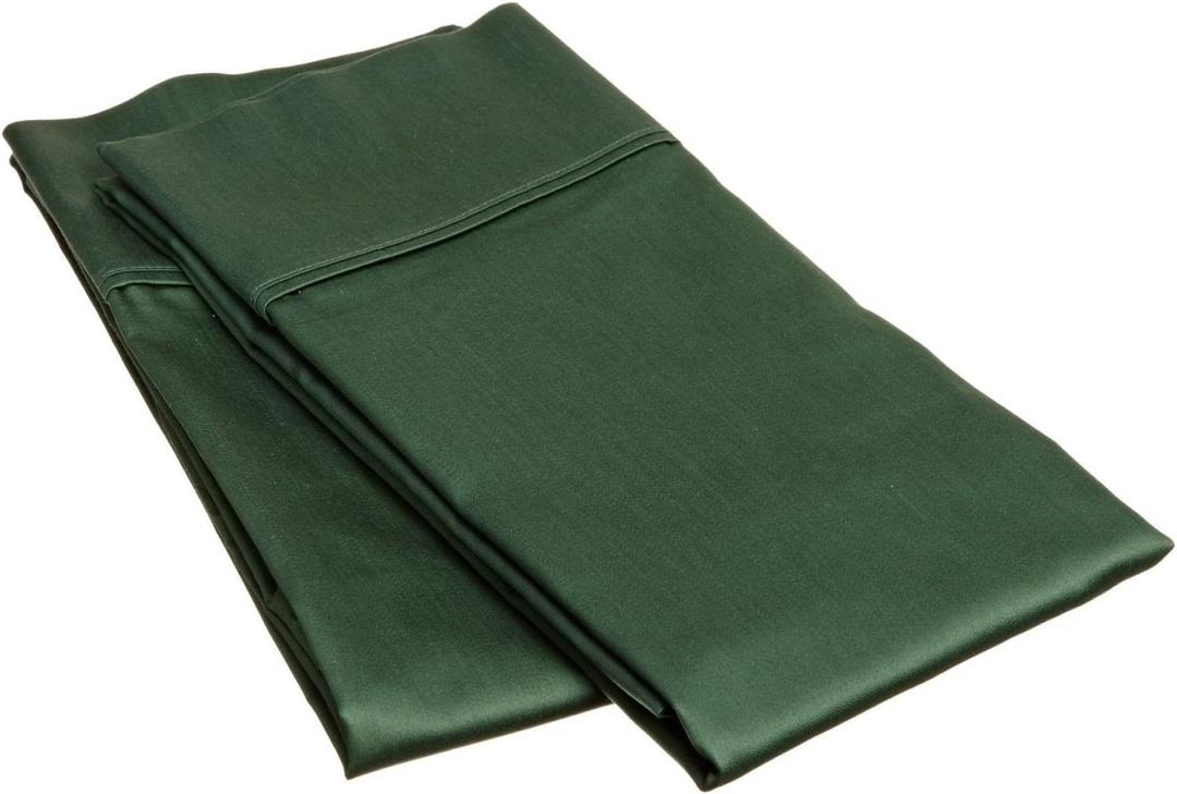 BLUENILEMILLS Egyptian Cotton Premium Pillowcases Set, 400-Thread Count, Sateen Weave, Solid, King, Hunter Green by Blue Nile Mills