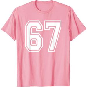 Number 67 Numbered Uniform Sports Jersey Team 67th Birthday T-Shirt, S