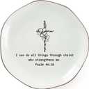I Can Do All Things Through Christ Who Strengthens Me Ring Dish  Christian Ceramic Jewelry Tray, Inspirational Bible Verse Trinket Holder