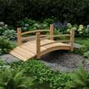 Shine Company 4980N 4 Ft. Cedar Wood Garden Bridge with Side Rails, Natural