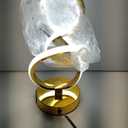 Modern Table Lamp, LED Bedside lamp with USB C+A ports, Touch Stepless Dimmable Nightstand lamp, Unique Spiral Table lamp for Bedroom Living Room Home Office, Spiral lamp for Ideal Gift, Gold