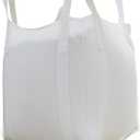FIBC Bulk Bag - 2650 lbs Capacity, 39x39x39 inches, Polypropylene (PP), Open Top, White, Rectangular, Reusable, 1-Pack