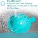 StopShroom STBLU232 Universal Stopper Plug Cover for Bathtub, Bathroom and Kitchen Drains, Aqua