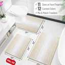 OLANLY Bathroom Runner Rugs 59x24, Soft Chenille Striped Bath Rugs, Beige