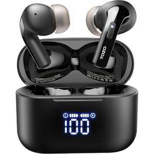 TOZO T20 Wireless Earbuds Bluetooth Headphones 48.5 Hrs Playtime with LED Digital Display, IPX8 Waterproof, Dual Mic Call Noise Cancelling 10mm Broad Range Speakers, New Version