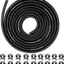 10 Feet 1/4 Inch ID Fuel Line Hose with 18 2/5" ID Clamps for Kawasaki Kohler Briggs & Stratton Small Gas Diesel Powersports Engines and Generators (Rubber)
