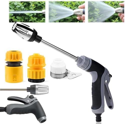 Waterblitz Pressure Washer,2025 New Waterblitz High Pressure Water Washer,Water Blitz Hose Nozzle,with 360° Rotating for Three Spray Modes (Water Gun + Connector*2), Grey