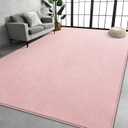 Large Area Rugs for Living Room Bedroom, 5x8 Feet Pink Rug, Minimalist Modern Shag Rug, Soft Thick Comfy Memory Foam Indoor Carpet, Non-Slip Washable Rug for Boys Girls Dorm Nursery Room Home Decor