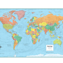 Swiftmaps 32" x 50" RMC Large World Wall Map Poster - Laminated Rolled (32x50 Signature World)