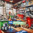 Springbok Tool Man's Garage 1000 Piece Puzzle for Adults - Colorful Garage Filled with a Handyman's Gear