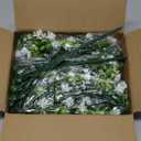 RECUTMS Artificial Hanging Plants Fake Hanging Plant Faux Eucalyptus Leaf Greenery Vine Outdoor UV Resistant Plastic Plants Home Garden Wedding Party Indoor Outdoor Decorations(White)