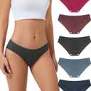 5 Packs Merino Wool Underwear Women, Breathable Soft Wooly Womens Panties Briefs, Moisture Wicking Ladies Bikini (Small, Multicolor02)