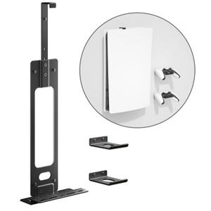 Upgraded Adjustable Console Holder Wall Mount for PS5: Black Gaming Stand for PlayStation 5/PS5 Slim/Pro Digital Disc Edition With 2 Controller Kits Black