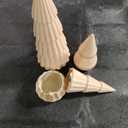 Ceramic Christmas Tree White Table Top Christmas Decorations Indoor Vintage Porcelain Lighted Tree for Holiday Decor (Set of 3, Beige)