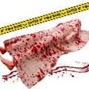 Halloween Decorations Outdoor Props with Caution Tape, Inflatable Corpse Dead Victim Props Outdoor Scary Props for Indoor Halloween Party Creepiest Haunted House Yard Party Decor