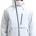 GSOU SNOW Men's Snowboard Jacket Waterproof Ski Coat Winter Snow Insulated Windproof Jacket (X-Large, Grey)