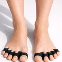 4 Pcs Silicone Toe Spacers  Toe Support toe separators for Women & Men | Yoga Toe Separators for Toe Straightening & Relaxation | Correct Overlapping Toes, Bunions, Hammer Toe (Black, 3.98)