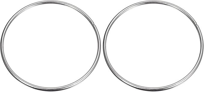 Uxcell 304 Stainless Steel O Rings, Multi-Purpose Metal Welded O-rings Round Rings for Hardware Luggage Accessories Size: 80x5mm Pack Of 2