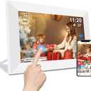 Frameo White 10.1 Inch Smart WiFi Digital Photo Frame,Digital Picture Frame WiFi with 32GB Storage & SD Slot, Electronic Picture Frame IPS Touch Screen with AutoRotate, Gifts for Mom, House Warming