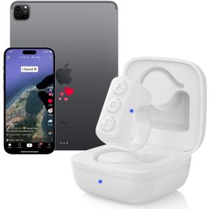 TikTok Scrolling Ring Remote for iPhone/iPad/Android, Bluetooth Page Turner for Kindle App, Wireless Remote Control for TikTok, Camera & Video Shutter for Phones and Tablets (White)