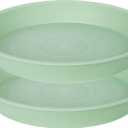 2 Pack of 16 17 inch Plant Saucer (15 inch Base), 2.3" Depth, Plant Trays for Pots, Plastic Plant Saucers for Indoors, Bird Bath Bowls, Pot Drip Trays for Planter (17", Light Green)