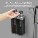 Clear Soap Dispenser - (2 Pack, 17 Oz) ABS+PET Square Bottle, Wall/Desktop Plastic Hand Soap Dispenser, Leak-Proof Pump Bottle Dispenser for Home & Commercial Use,Gray