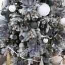 Sea Team 16-Pack Flocked Velvet Cloth Christmas Tree Ball Ornaments Set, Hanging Velour Baubles, Shatterproof Plastic Decorations for Xmas Tree, Wreath, Garland, 80mm/3.15 Inches, Gray (Grey)