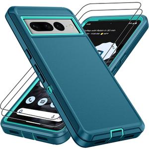 Pilaru for Google Pixel 7 Pro Case,Pixel 7 Pro Case with 2Pcs HD Screen Protector, Military Grade 3 in 1 Shockproof/Dustproof/Drop Proof Military Grade Protective Cover for Pixel 7Pro-Green