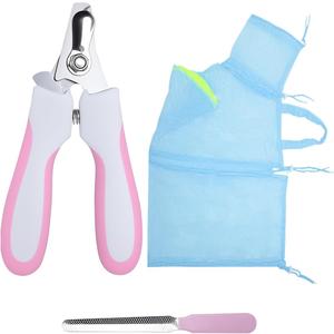 Cat Bathing Bag & Nail Clipper for Bathing Set, Cat Shower Bag Anti Scratch or Bite Breathable Adjustable Mesh Grooming Washing Bag, Includes Pet Nail Clipper & File for Cats Washing