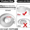 Garden Edging Borders 131FT,Landscape Edging [Extra Tall 4IN High] with 200pcs Stakes,Lawn Edging Border Flexible Garden Edge Plastic Fence for Tree,Flower Bed,Landscaping,Yard-White