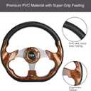 10L0L Golf Cart Steering Wheel for Yamaha, EZGO TXT/RXV/Valor, Club Car DS/Precedent/Onward/Tempo Golf Carts (Brown)