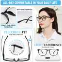 MARE AZZURO Lightweight Reading Glasses Women Large Square Readers 1.0 1.25 1.5 1.75 2.0 2.25 2.5 2.75 3.0 3.5 4.0 5.0 6.0 (Black)