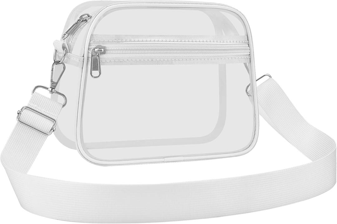 Clear Bag for Stadium Events Mini Small Clear Purse for Stadium Events (White)