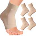 Nuanchu 2 Pairs Padded Skate Socks Ice Skating Protection Socks Lace Bite Gel Pads Ankle Malleolar Sleeves Protection Guards for Front Foot Shin Achilles Tendon Heel