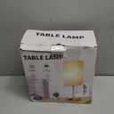 Bedside Table Lamp for Bedroom Nightstand, 3 Color Pull Chain Nightstand Lamps Set of 2 with AC Outlets, Square Gray Lampshade Bedside Lamp for Living Room, Office Desk, LED Bulb Included (15 inch)