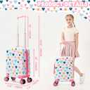 Kid's Luggage Set 2 Piece Suitcase Set Hardside Luggage with Spinner Wheels Girls Carry on Toddler Travel Rolling Suitcase with Neck Pillow Airline Approved