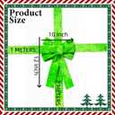 Christmas Cabinet Bows, Green Furry Ribbons, Holiday Door Decorations, Xmas Party Supplies (4, Green Fur)