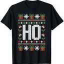 Ho Where's My Ho At Funny Ugly Xmas Sweater Christmas Couple T-Shirt size L
