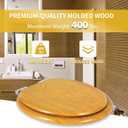 Angel Shield Wood Veneer Natural Toilet Seat with Quiet Close, Easy Clean, Quick-Release Hinges (Elongated, Oak)