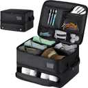 HIMAL HIMAL 2 Layer Golf Trunk Organizer, Golf Gifts for Men with Separate Ventilated Compartment, 2-Pair Capacity, Waterproof SUV Car Locker for Balls, Tees, Clothes, Gloves, Accessories, Golfer Gift (Black-Double layer)