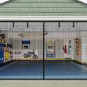 Magnetic Garage Door Screen for 2 Car 16x7 FT, innhom Garage Screen Doors for 2 Car Garage, Double Door Screen Magnetic Closure Mesh Screen Door with 36 Magnets, Fits Door up to 194" x 84" Black