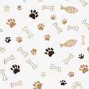 Peel and Stick Wallpaper Wall Decor Contact Paper Removable 17.7"x118.1" Wall Paper Cute Paw Prints Bones Warm Earth Tones for Classroom Bedroom Desk Cabinets Drawers Kitchen