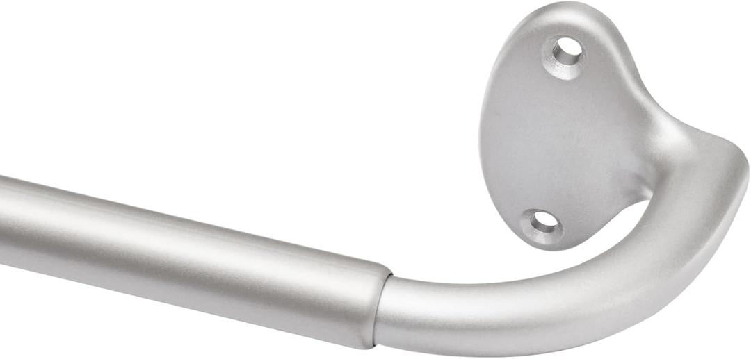Amazon Basics Room Darkening Blackout Curtain Rod for Bedroom and Living Room, Easy Installation, Curved, 48" to 88", Nickel