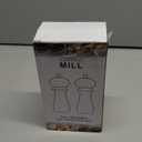 2 Pack Acacia Wood Salt and Pepper Grinder Set with Bases, Refillable Salt and Pepper Mills Adjustable Coarseness, 8 Inches Kitchen Ceramic Core Peppercorn Shaker