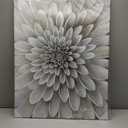SYGALLERIER Floral Canvas Wall Art with Textured Modern Abstract White Flower Paintings Aesthetic Pictures Artwork for Living Room Bedroom Bathroom Decor (40L" x 30W")