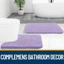 OLANLY Bathroom Rugs Sets 3 Piece, Soft Absorbent Chenille Bath Mats and U-Shaped Contour Toilet Rug, Quick Dry, Home Decor Accessories, Bath Mat Set for Bathroom (30"x20"+24"x16"+24"x20", Lavender)