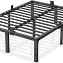 King Size Bed Frame 16 inch High 3500 lbs Heavy Duty Metal Platform Mattress Foundation with Steel Slat Support/No Box Spring Needed/Noise Free/Non-Slip/Easy Assembly