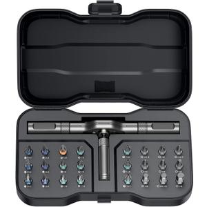 24 in 1 Magnetic Screwdriver Set, Ratchet Screwdriver Set Magnetic, DIY Ratchet Handle Detachable Versatile Toolkit for PC, Furniture, Bicycle (Black)